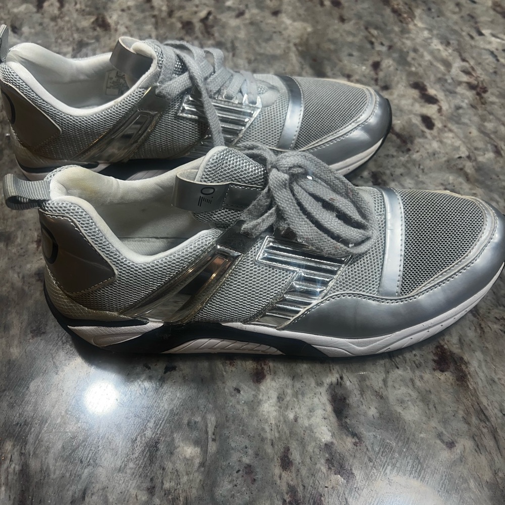 Armani E7 Silver and Gray Sneakers